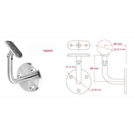 Support réglable -inox  A4
